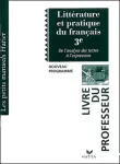 LITTERATURE ET PRATIQUE DU FRANCAIS 3° LIVRE DU PROFESSEUR