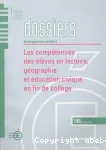 Les compétences des élèves en histoire, géographie et éducation civique en fin de collège